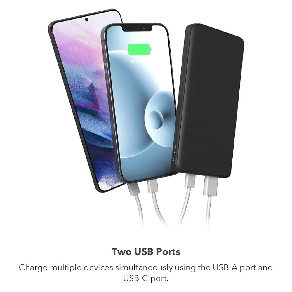 Power Boost 10K mAh Portable battery USB-A and USB-C inputs, Black (401108800)<Mophie Online