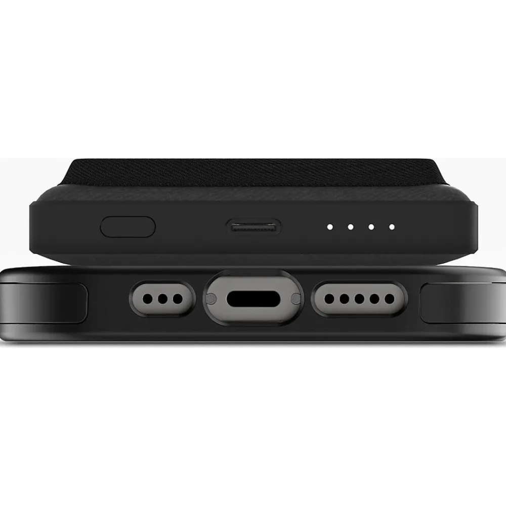 snap+ juice pack Magnetic Wireless Charger with Mini Wallet, 5000 mAh, Black (401108985)<Mophie Online