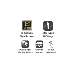 Pulse Hybrid Wireless Noise Cancelling Earbuds, Black (TW7850HD)<Morpheus 360 Clearance