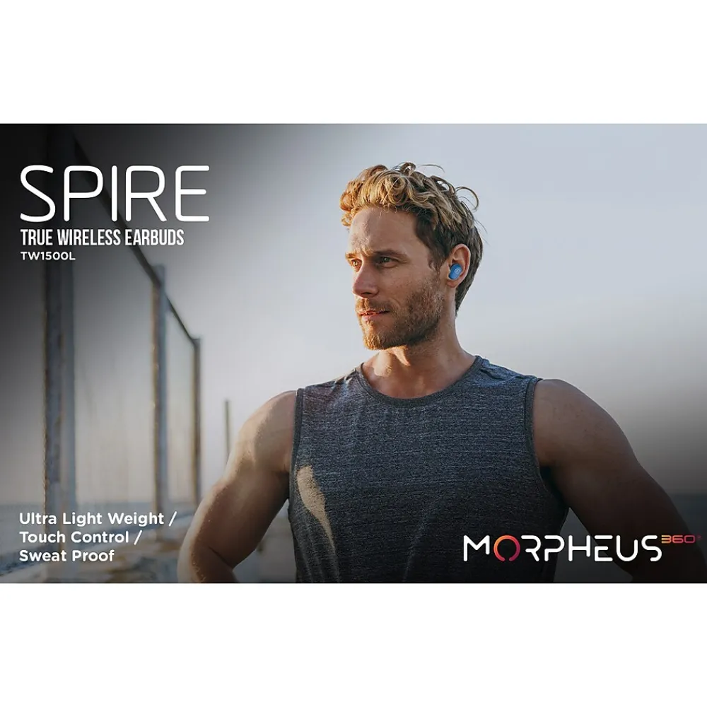 Spire Wireless Earbuds, Bluetooth, Island Blue (TW1500L)<Morpheus 360 Clearance