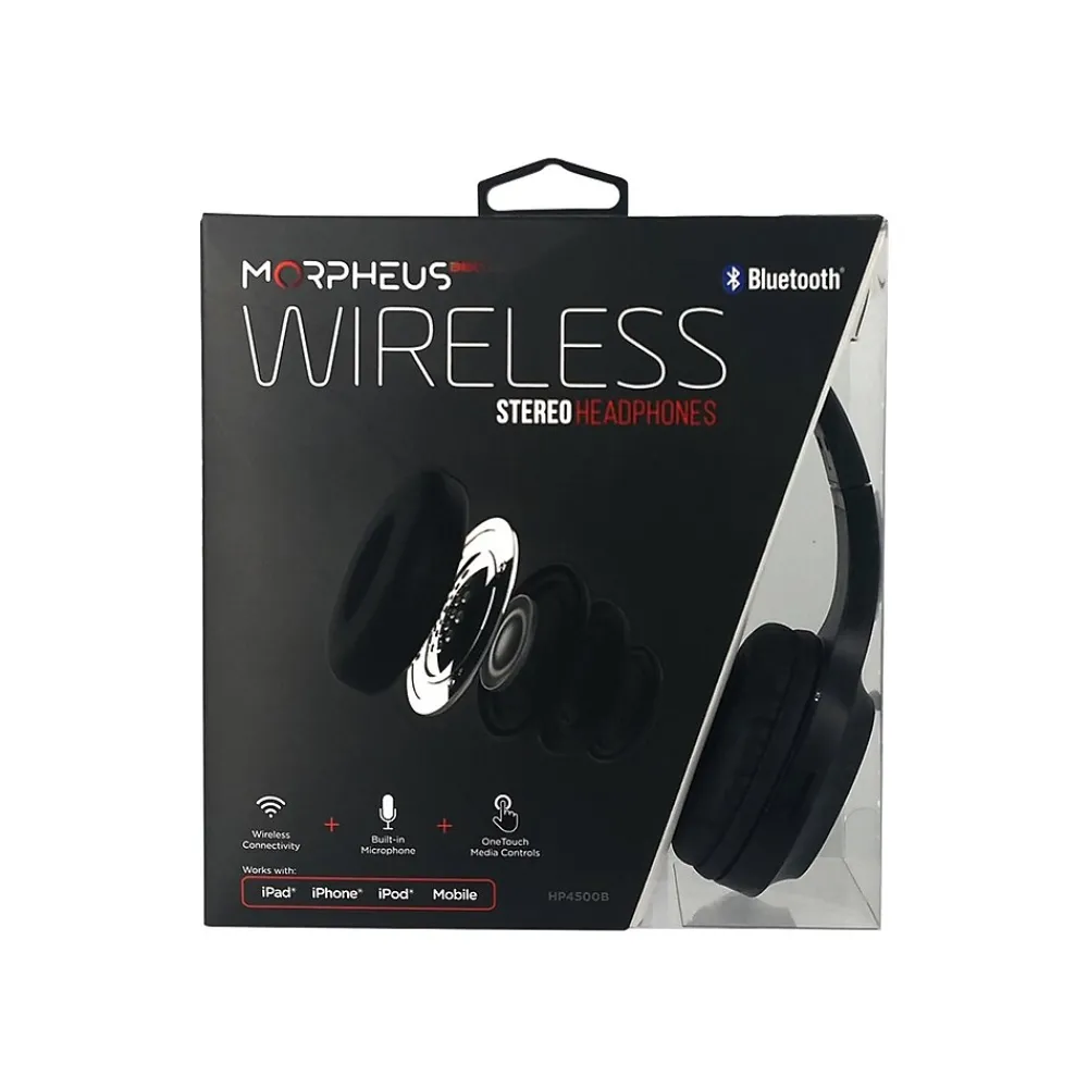 Tremors Bluetooth Wireless On-Ear Headphones, Black (HP4500B)<Morpheus 360 Discount