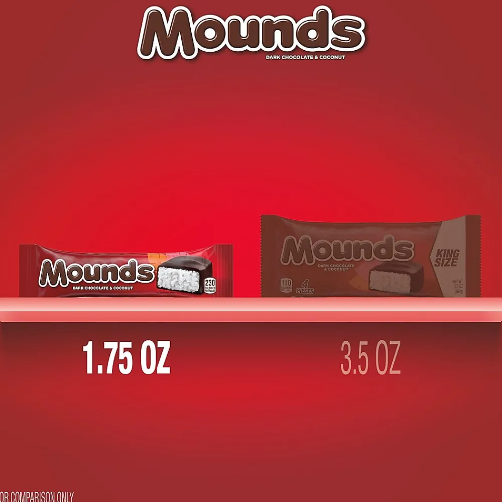 Mounds Dark Chocolate & Coconut Candy Bars, 1.75 oz., 36/Box (HEC00310)