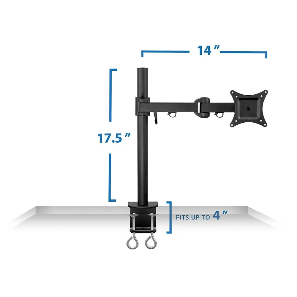 Online Mount-It! Mount it Mount-lt! Adjustable Monitor Arm, Up to 27", Black (MI-751)