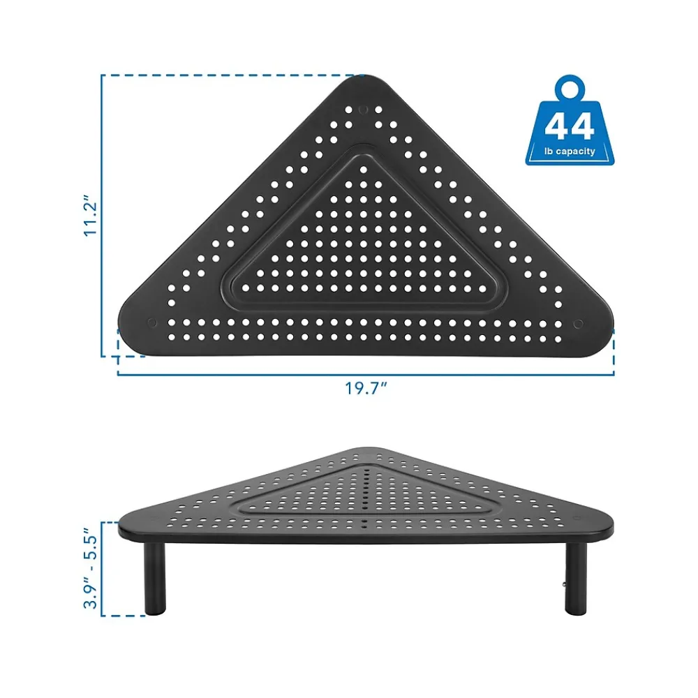 Clearance Mount-It! Adjustable Corner Monitor Stand, Up to 32", Black (MI-7362)