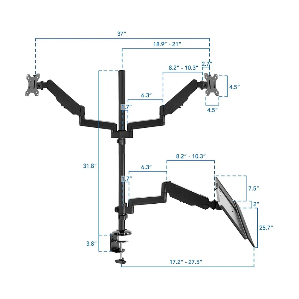 Clearance Mount-It! Adjustable Monitor Mount, Up to 32", Black (MI-7996)