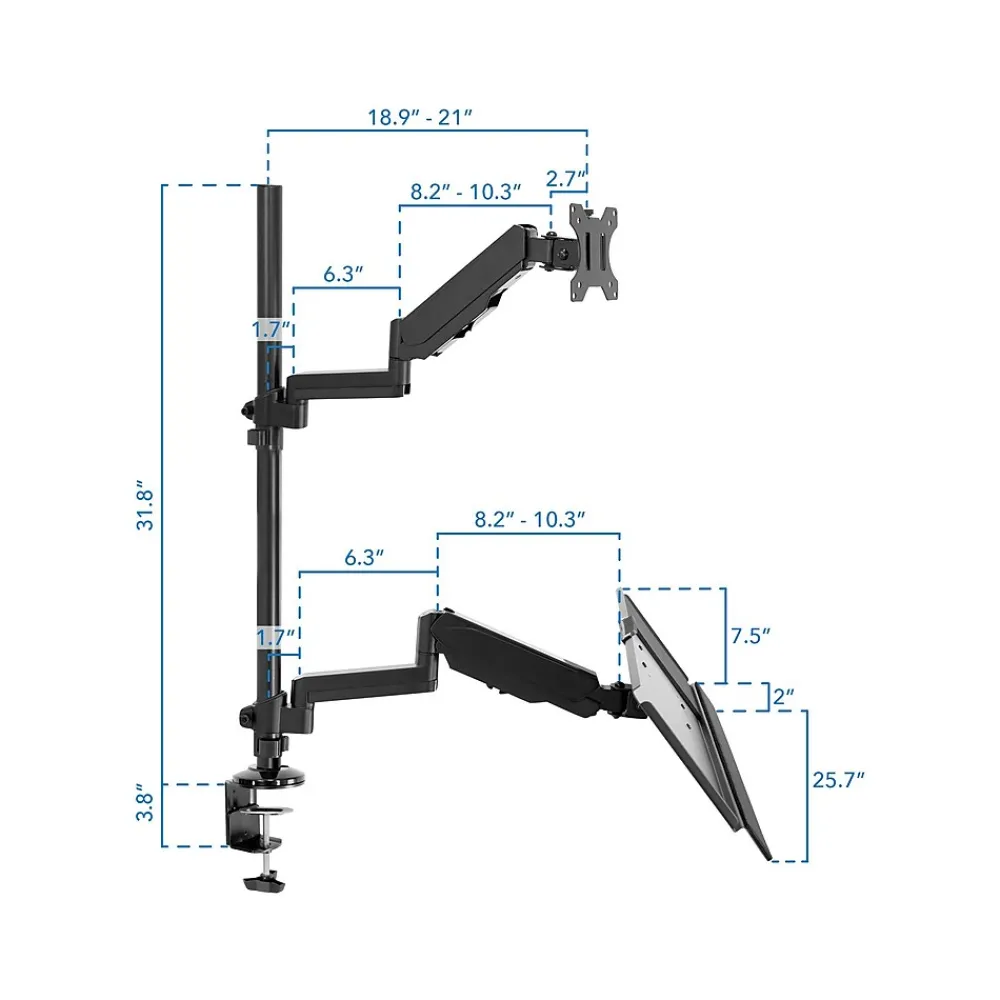 New Mount-It! Adjustable Monitor Mount, Up to 32", Black (MI-7995)