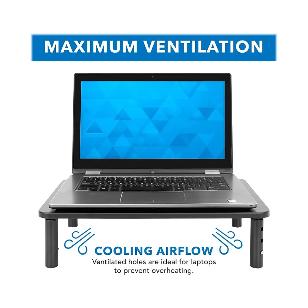 Mount-It! Adjustable Monitor Stand, Up to 32", Black (MI-7363)