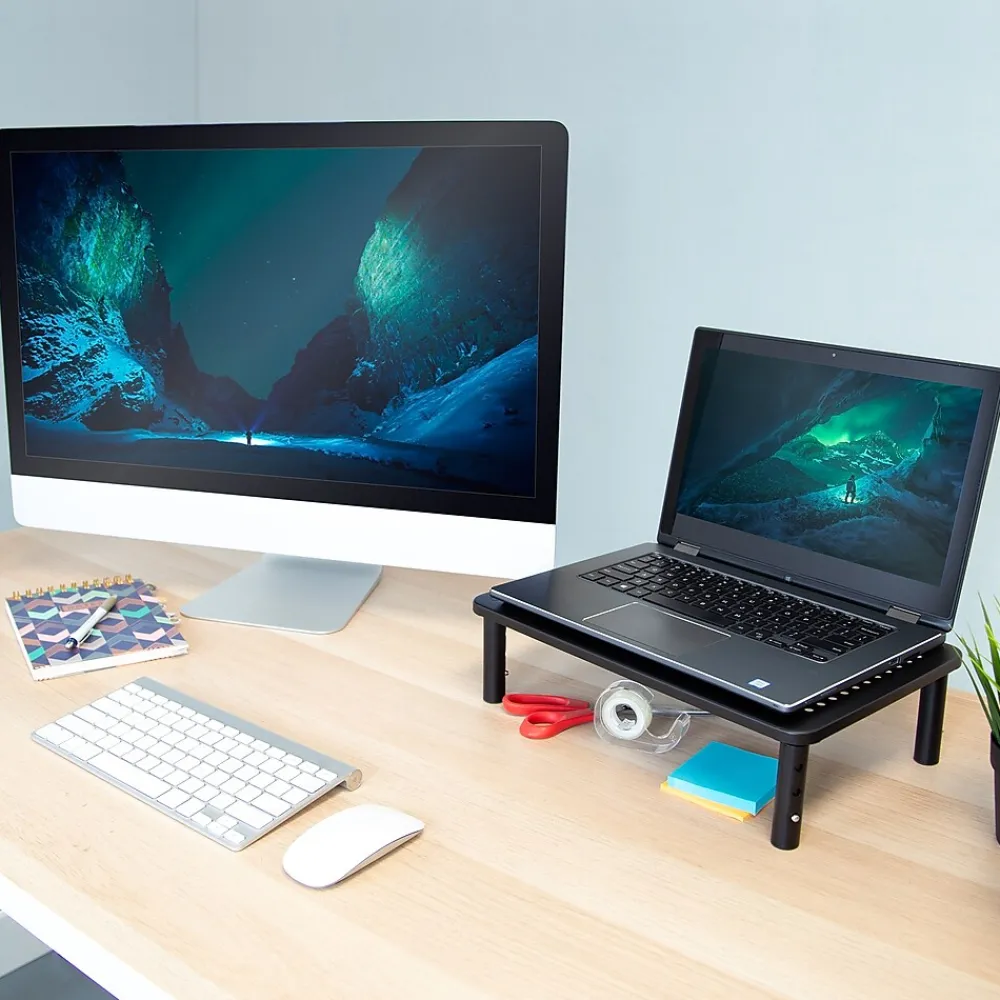 Sale Mount-It! Adjustable Monitor Stand, Up to 32" Monitor, Gray, 2/Pack (MI-7364)