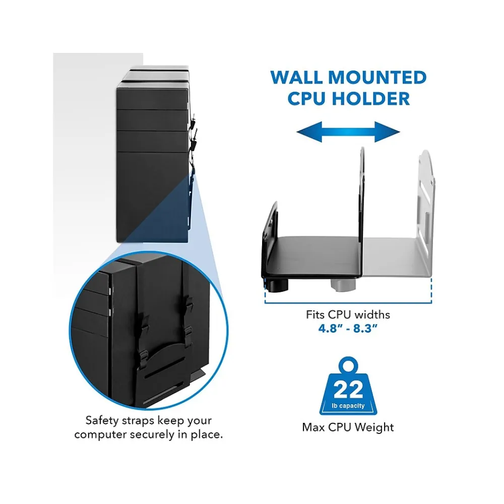 New Mount-It! Adjustable Monitor Wall Mount Workstation, Up to 32", Black (MI-7991)