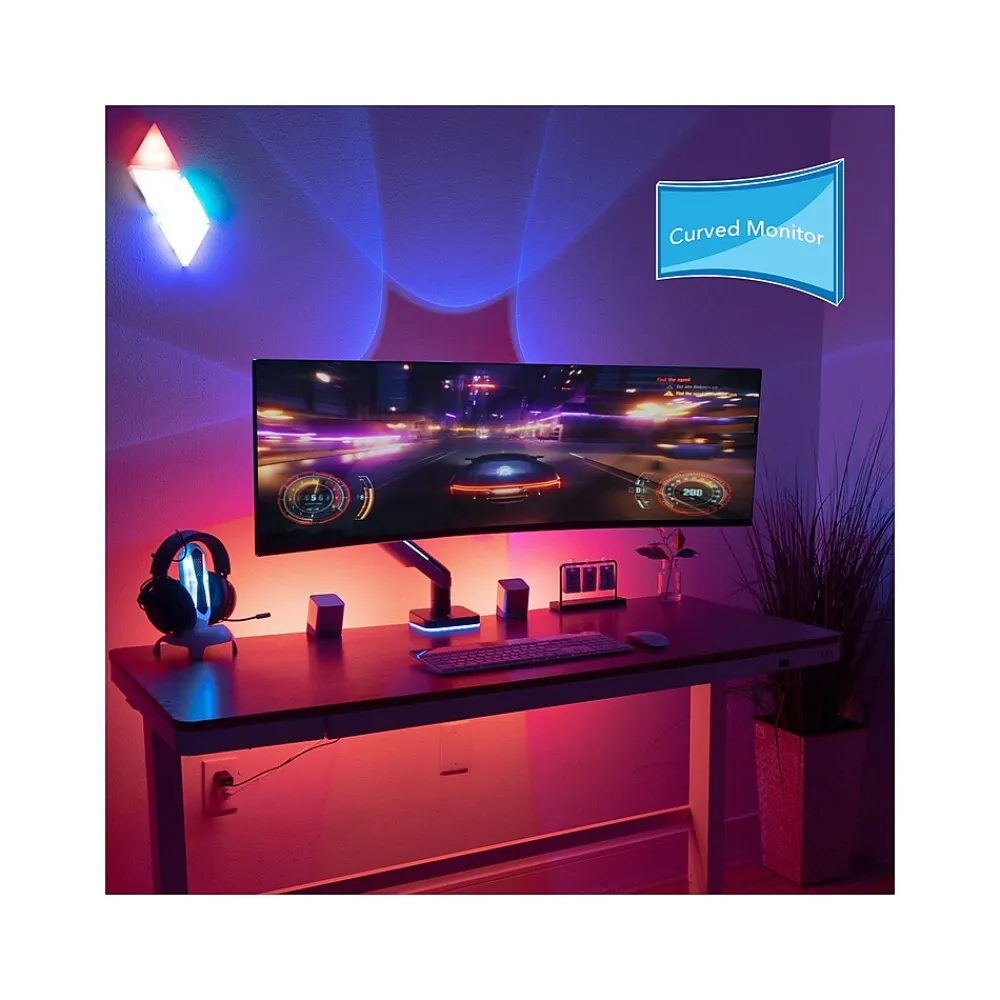 Discount Mount-It! Adjustable Monitor Arm, Up to 49" Monitor, Grayish White/Matte Black (MI-4881)