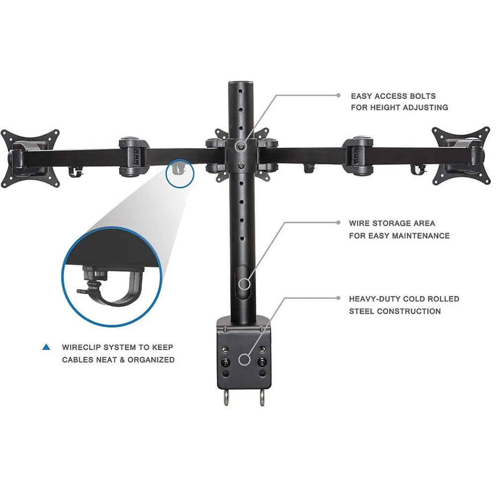 Hot Mount-It! Adjustable Triple Monitor Mount, Up to 32", Black (MI-753XL)