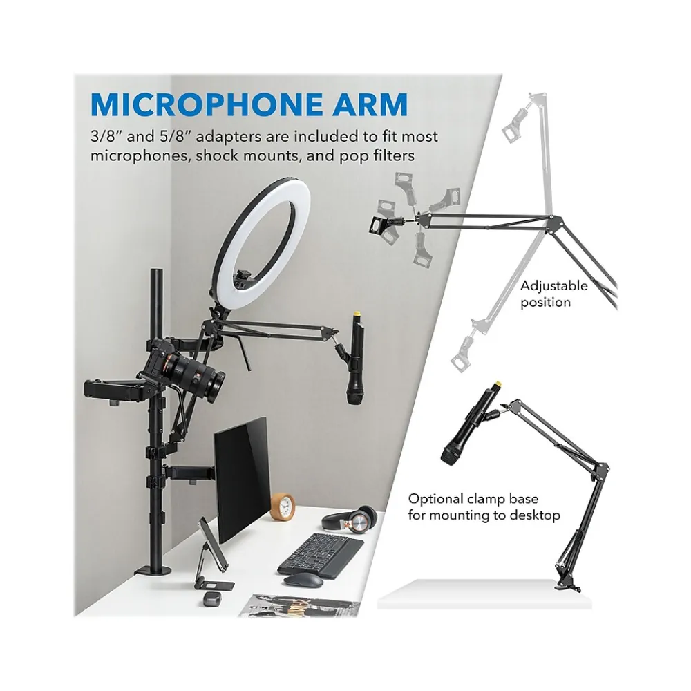 Hot Mount-It! All-in-One Adjustable Studio Camera Setup Single Mount, Up to 32", Black (MI-481)