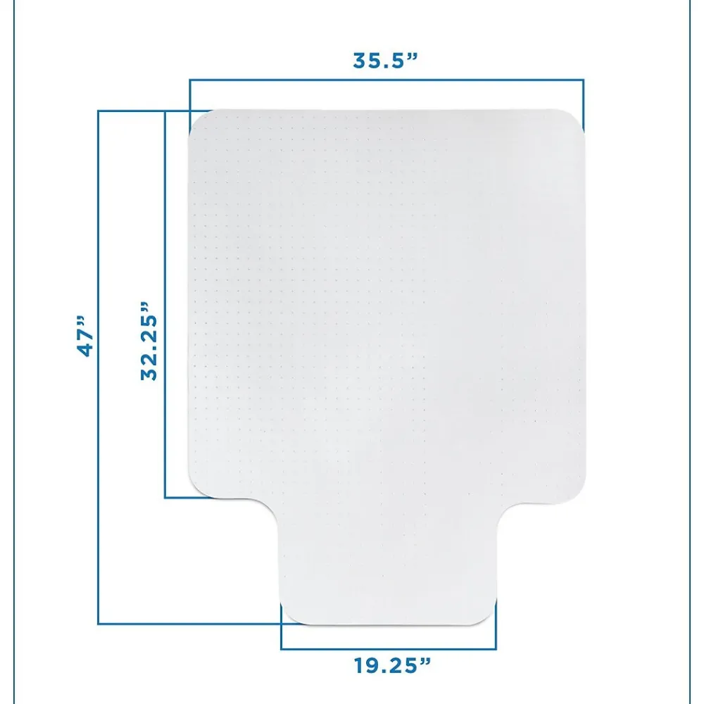 Chair Mats*Mount-It! Carpet Chair Mat with Lip, 35.5" x 47", Clear Vinyl (MI-7817)