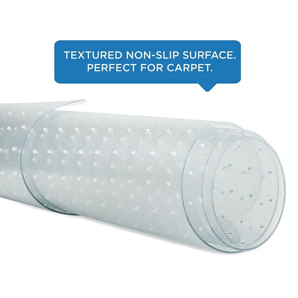 Chair Mats*Mount-It! Carpet Chair Mat with Lip, 35.5" x 47", Clear Vinyl (MI-7817)