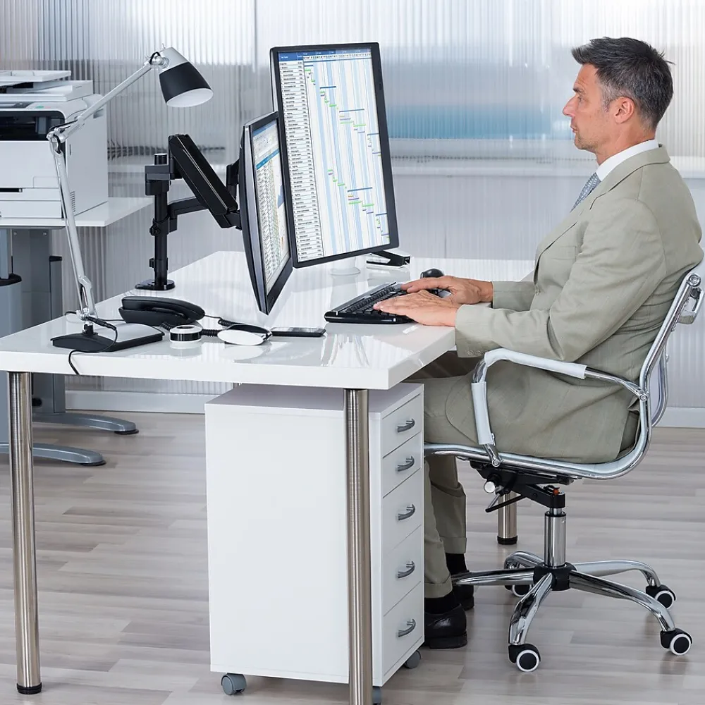 Online Mount-It! Dual Monitor Arm Desk Mount for 19" to 32" Monitors, Black (MI-4762)