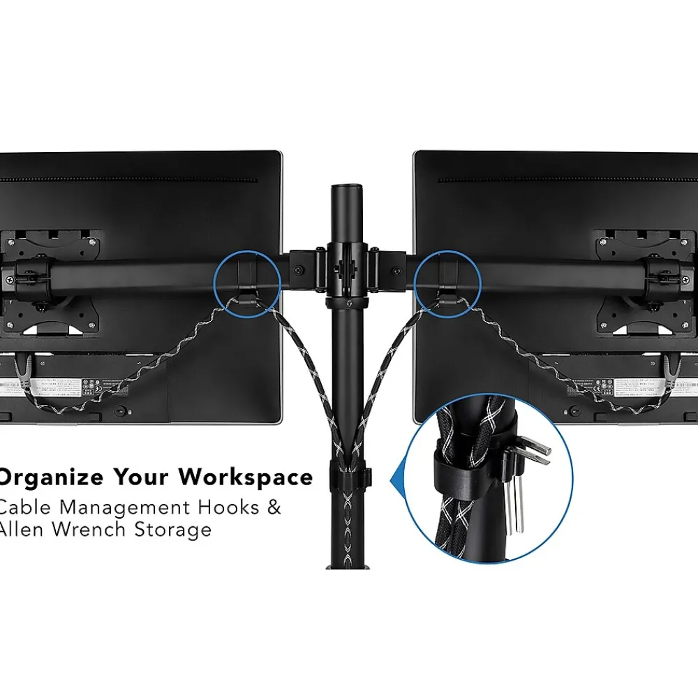 New Mount-It! Dual Monitor Desk Mount for 13" to 27" Monitors, Black (MI-2772)