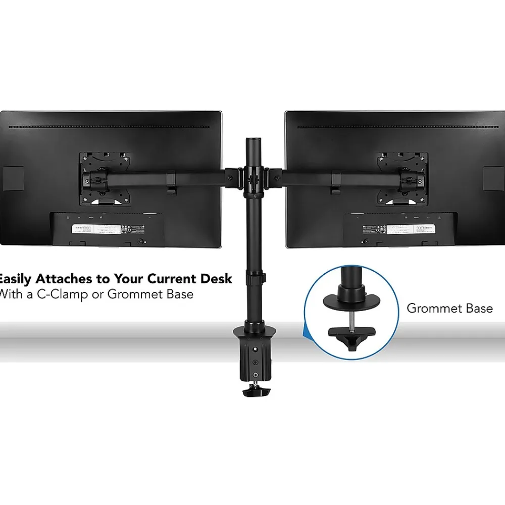 New Mount-It! Dual Monitor Desk Mount for 13" to 27" Monitors, Black (MI-2772)