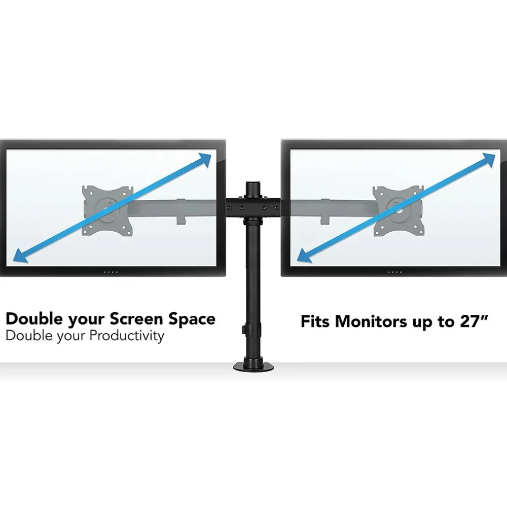 New Mount-It! Dual Monitor Desk Mount for 13" to 27" Monitors, Black (MI-2772)