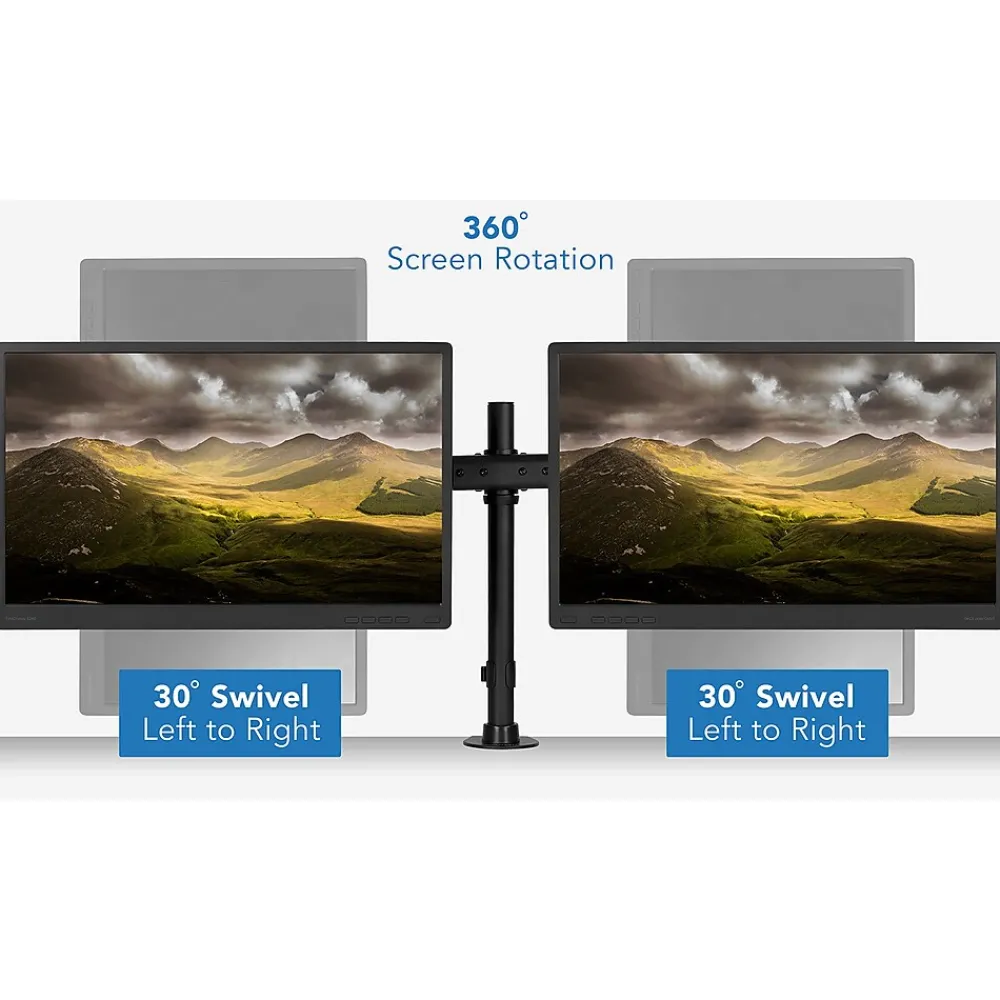 New Mount-It! Dual Monitor Desk Mount for 13" to 27" Monitors, Black (MI-2772)