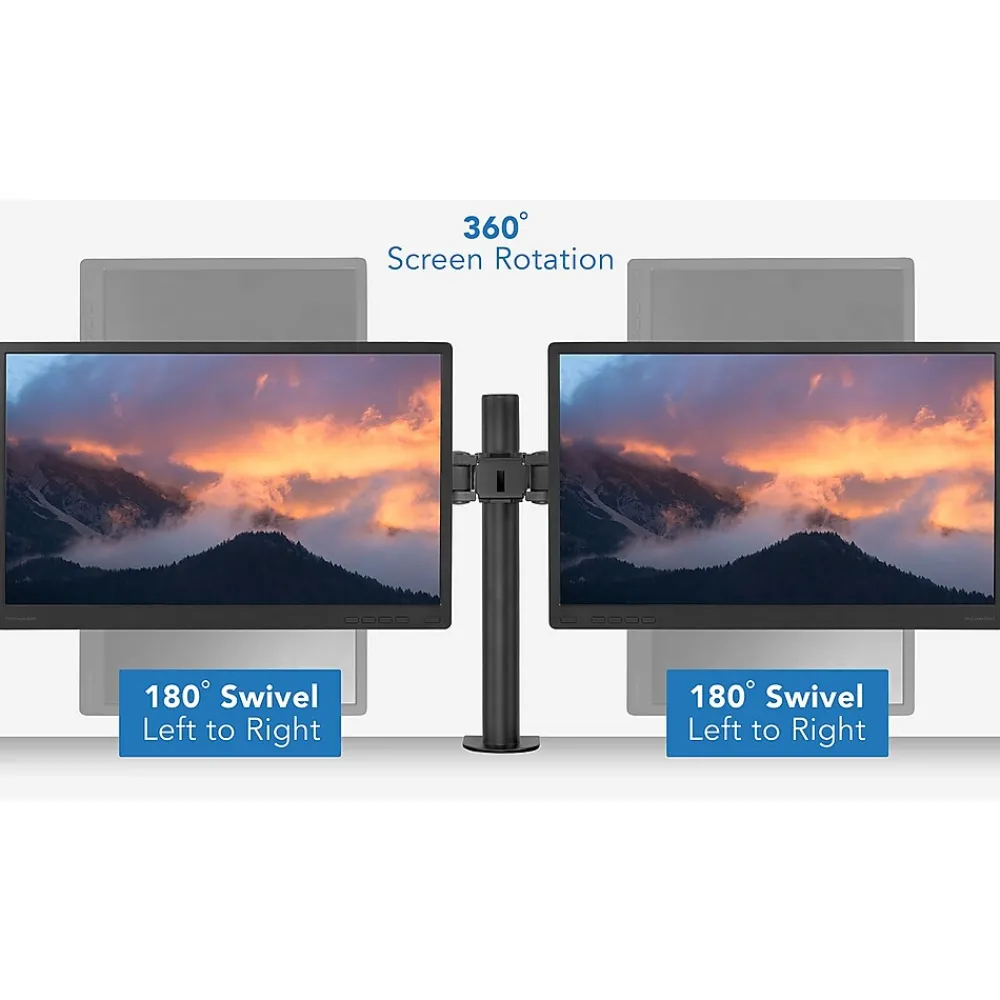 Mount-It! Dual Monitor Mount, Up To 27" Monitors, Black (MI-752)