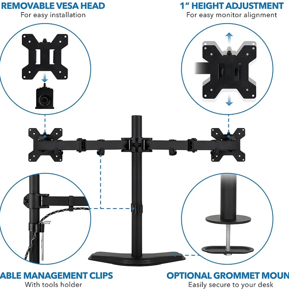 Mount-It! Dual Monitor Stand for 19"-32" Screens (MI-2781B)