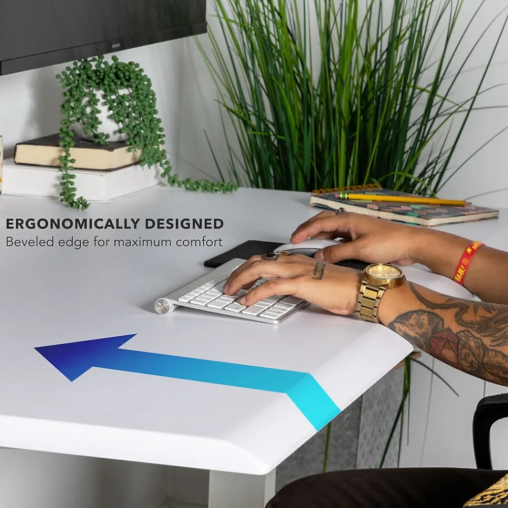 Standing Desks*Mount-It! Dual Motor 72"W Electric Adjustable Standing Desk, White (MI-18124)