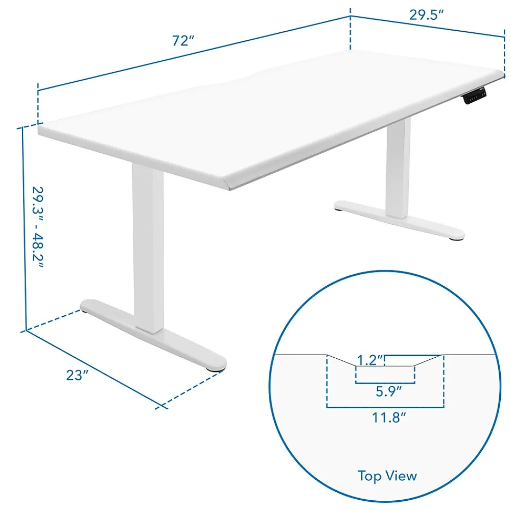 Standing Desks*Mount-It! Dual Motor 72"W Electric Adjustable Standing Desk, White (MI-18124)