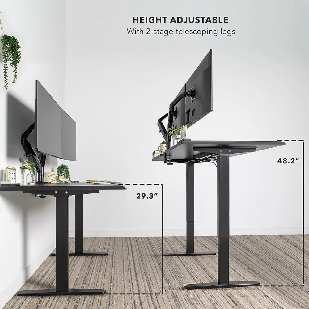 Standing Desks*Mount-It! Dual Motor 60"W Electric Adjustable Standing Desk, Black (MI-18121)
