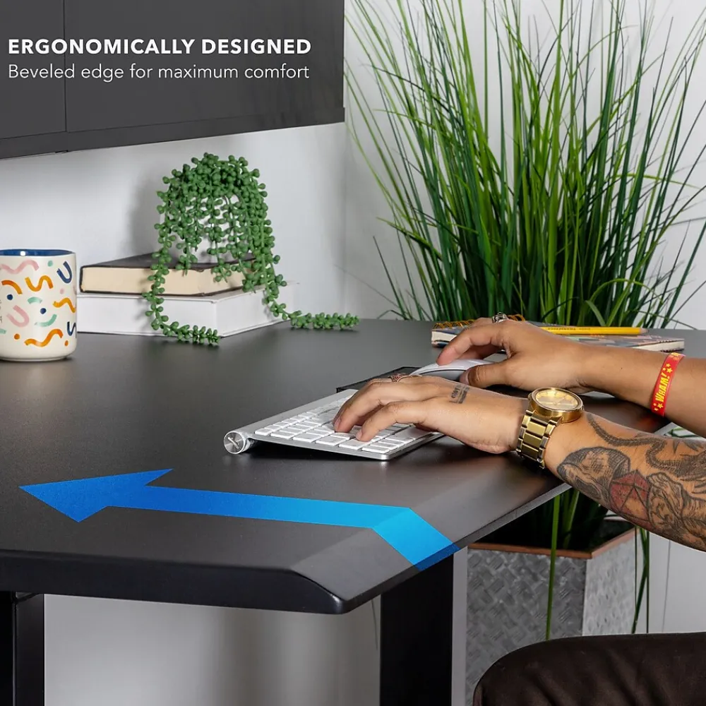 Standing Desks*Mount-It! Dual Motor 72"W Electric Adjustable Standing Desk, Black (MI-18122)