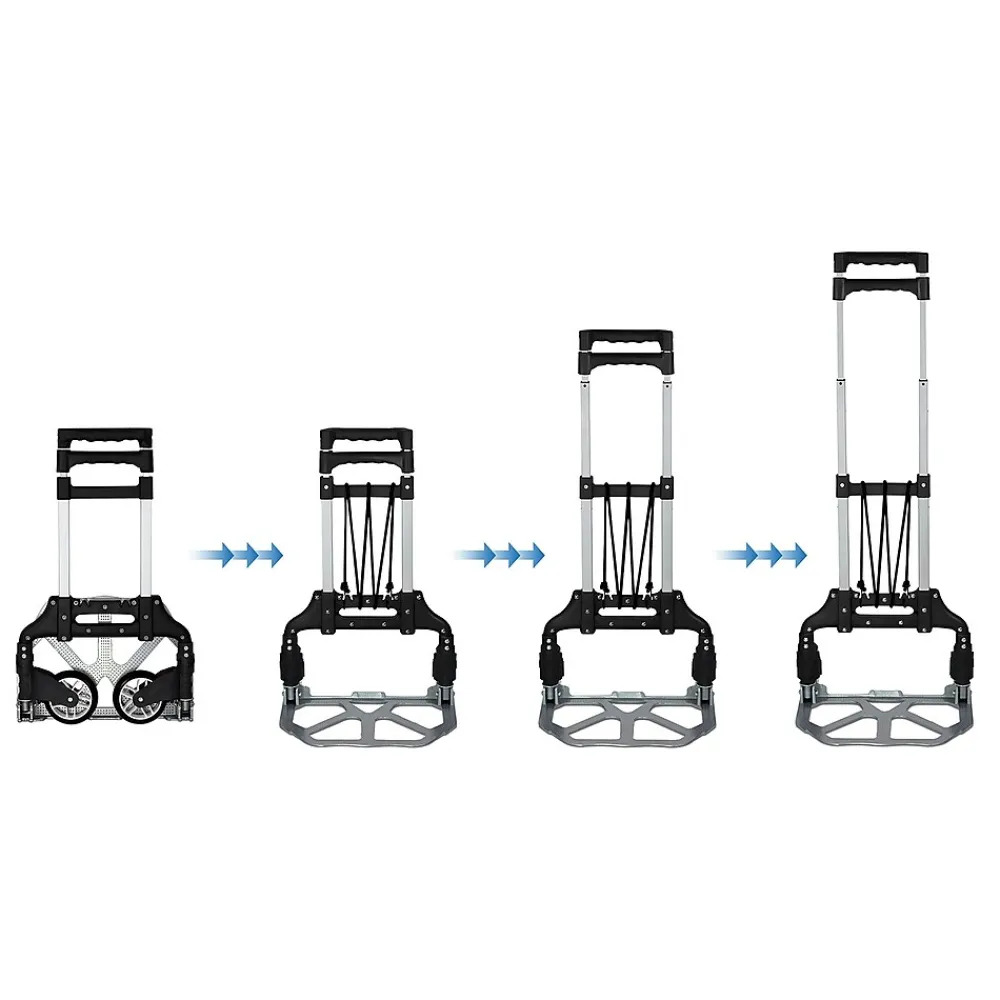 Mount-It! Folding Hand Truck and Dolly, 165 lbs., Silver/Black (MI-901)