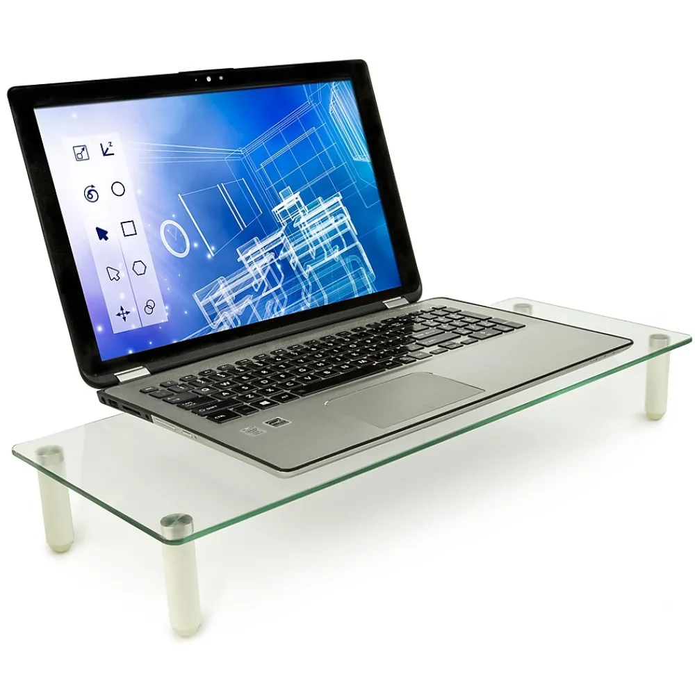 Discount Mount-It! Glass Monitor Riser, 22" Wide, Clear (MI-7263)