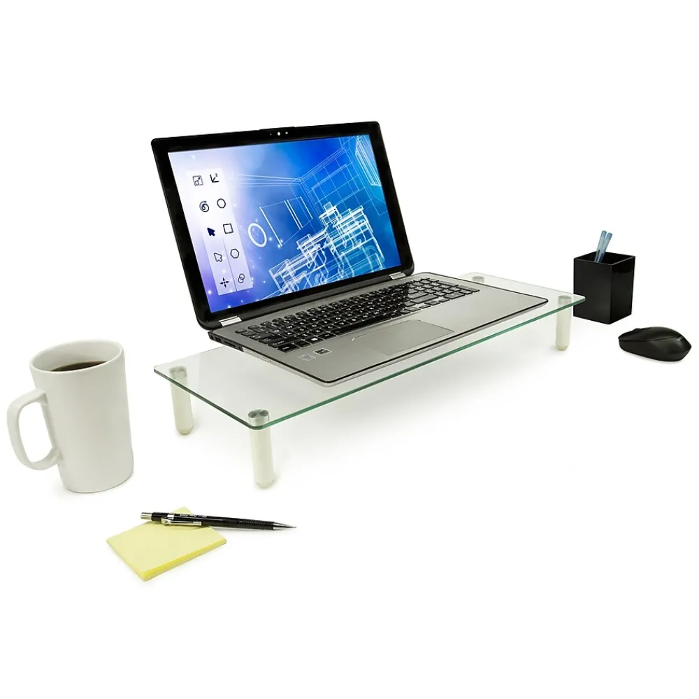 Discount Mount-It! Glass Monitor Riser, 22" Wide, Clear (MI-7263)