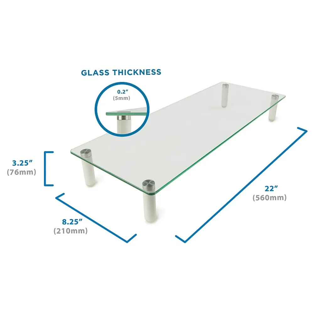 Discount Mount-It! Glass Monitor Riser, 22" Wide, Clear (MI-7263)
