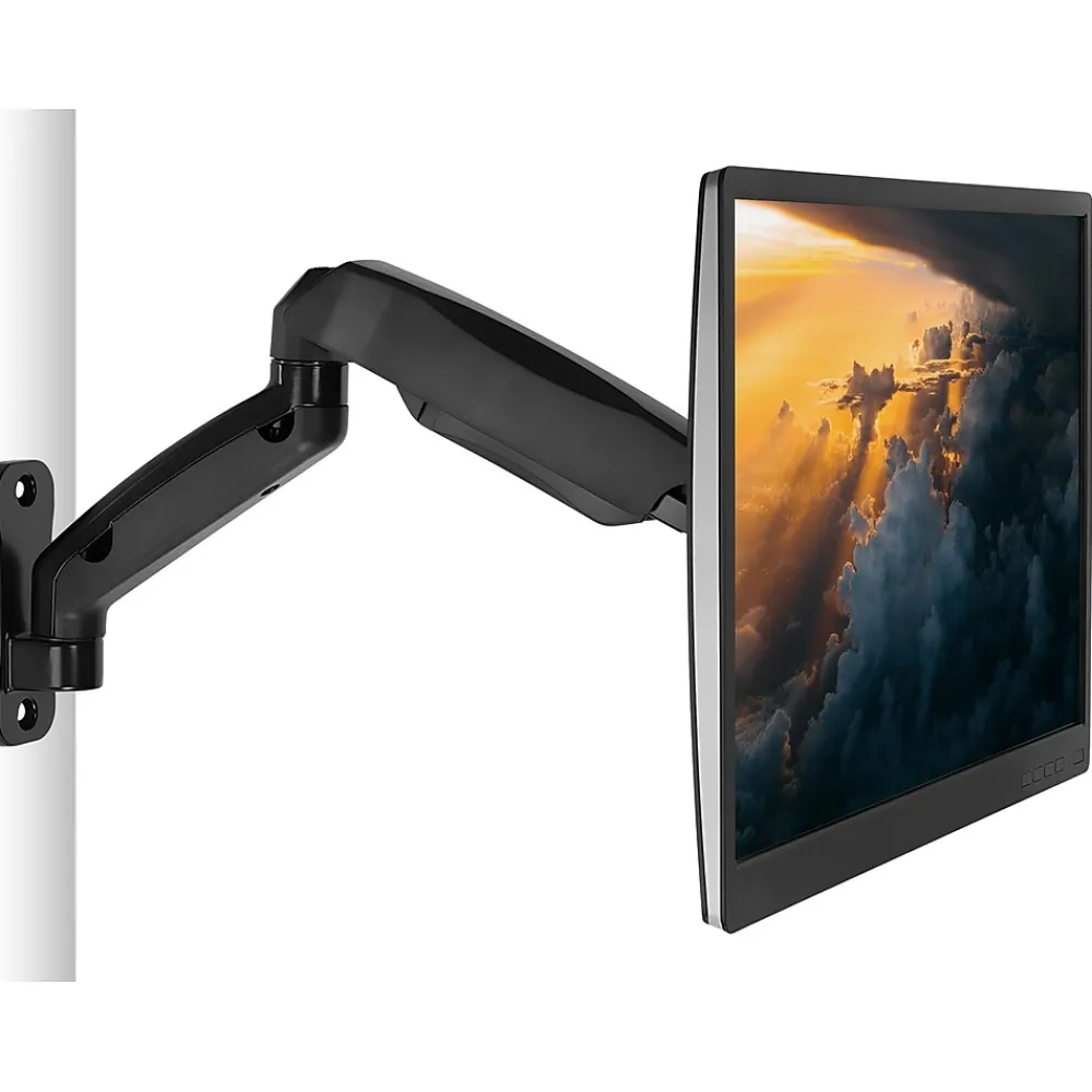 Clearance Mount-It! Height Adjustable Monitor Wall Mount Arm for 13" to 32" Monitors, Black (MI-765)
