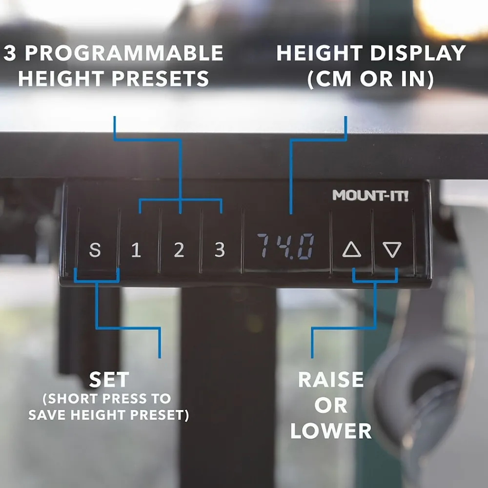 Standing Desks*Mount-It! MI-15001 63"W L-Shaped Adjustable Particle Board Standing Desk, (MI-15001) Black