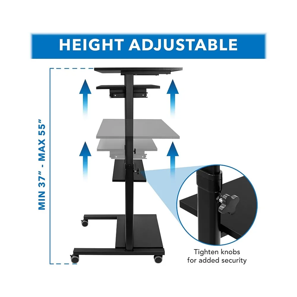 Standing Desks*Mount-It! Mobile 32"W Adjustable Standing Desk, Black (MI-7998B)