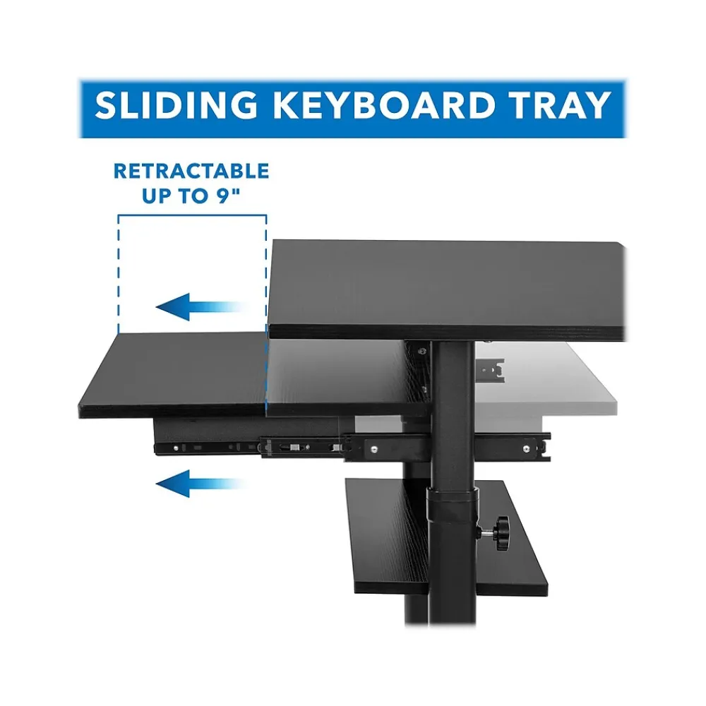 Standing Desks*Mount-It! Mobile 32"W Adjustable Standing Desk, Black (MI-7998B)