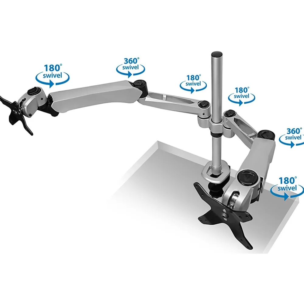 Mount-It! Modular Desk Mount Adjustable Monitor Arm, Up to 27" Monitors, Gray/Silver (MI-45116)