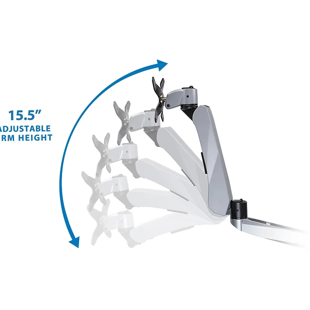 Mount-It! Modular Desk Mount Adjustable Monitor Arm, Up to 27" Monitors, Gray/Silver (MI-45116)