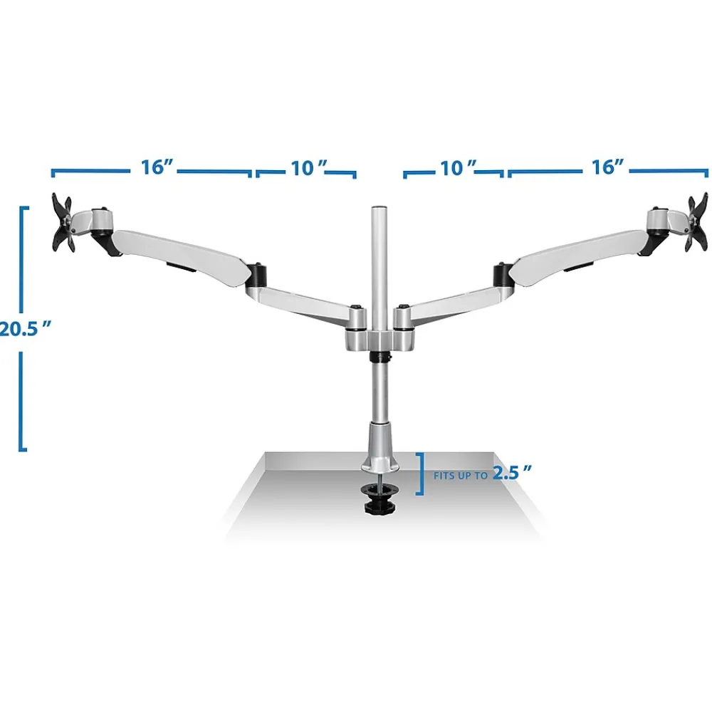 Discount Mount-It! Modular Desk Mount Adjustable Monitor Arm, Up to 24" Monitors, Gray/Silver (MI-45111)