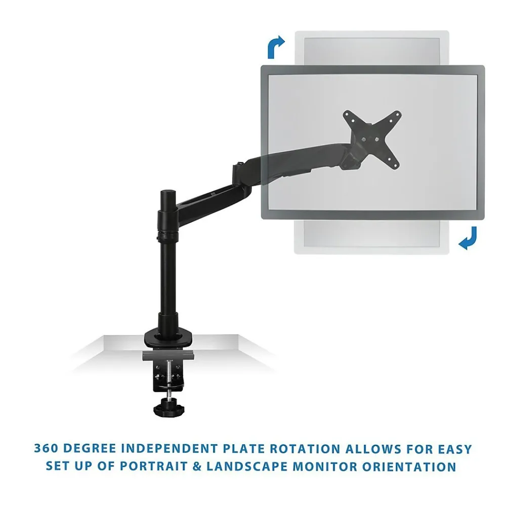 New Mount-It! Modular Desk Mount Adjustable Monitor Mount, Up to 30" Monitors, Black (MI-35111B)