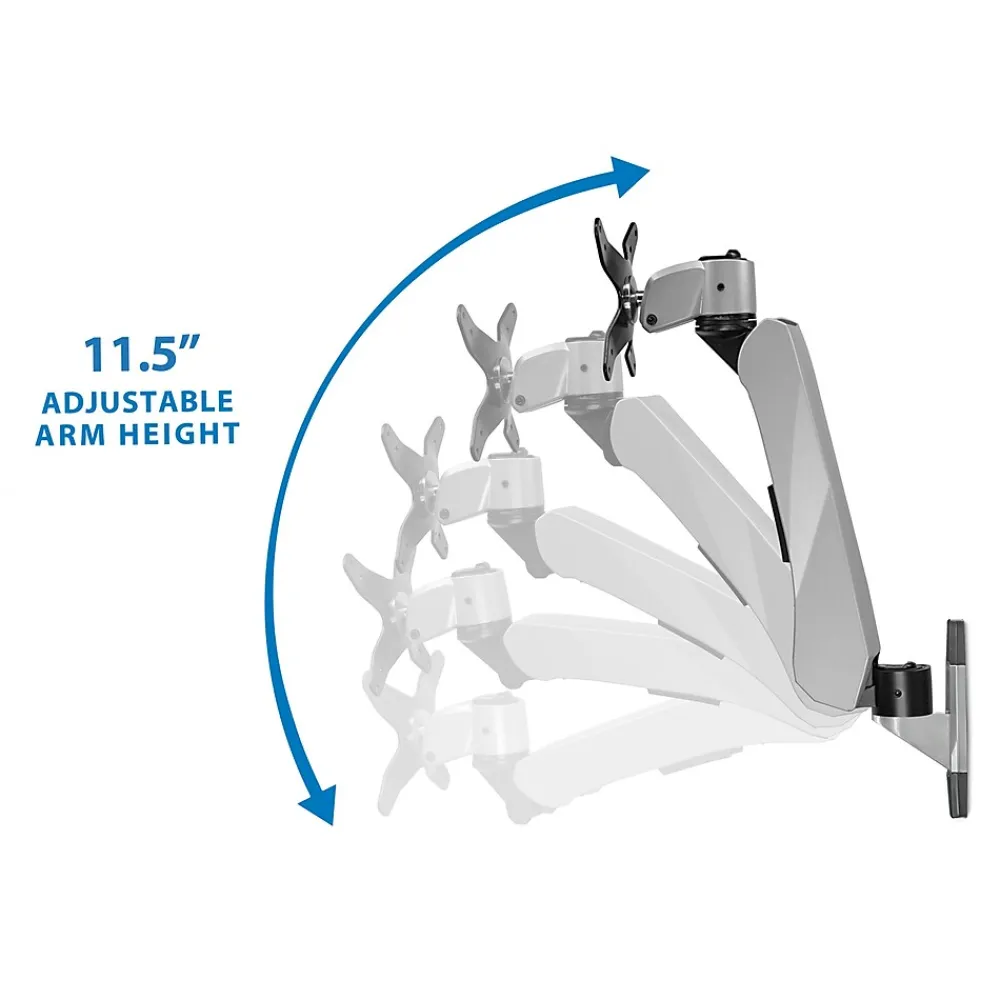 Outlet Mount-It! Modular Mount Adjustable Monitor Arm, Up to 24" Monitors, Gray/Silver (MI-34114)