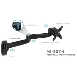 Outlet Mount-It! Modular Mount Adjustable Monitor Stands, Up to 27