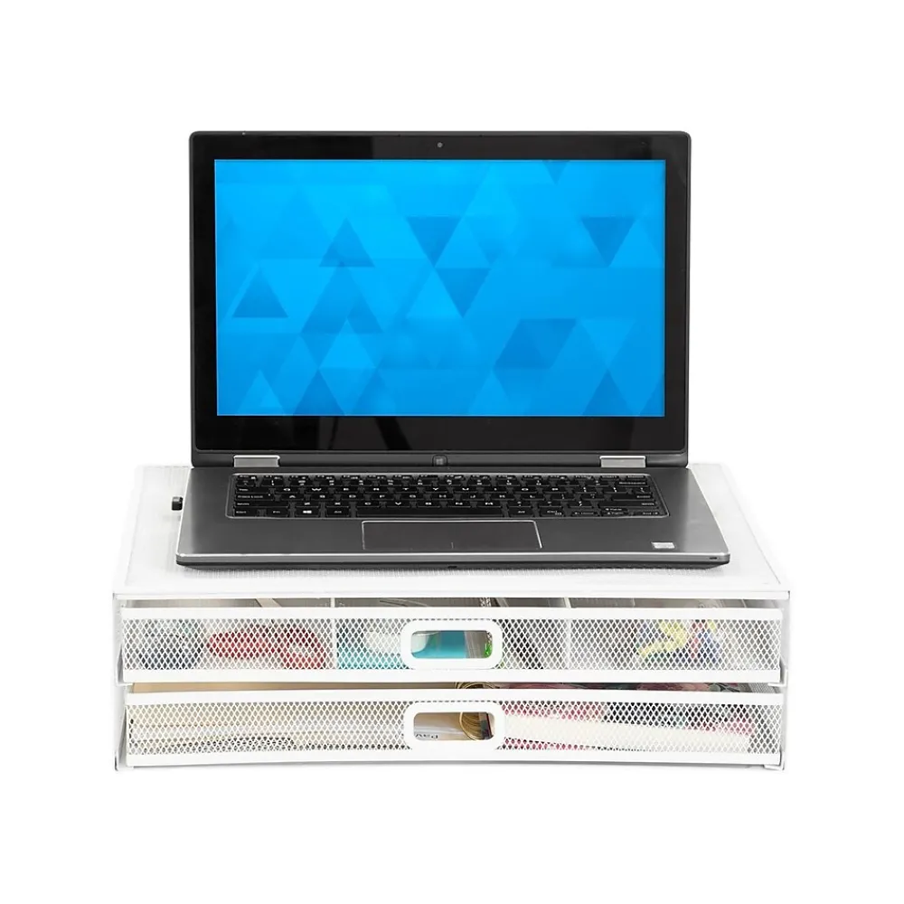 Outlet Mount-It! Riser with Storage, Up to 32" Monitor, (MI-7365W) White