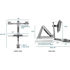 Standing Desks*Mount-It! Sit Stand Desk Mount Workstation, Dual Monitor Standing Desk Converter, Full Motion Arm, Height Adjustable (MI-7904)