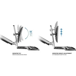 Standing Desks*Mount-It! Sit Stand Wall Mount Workstation, Articulating Standing Desk for a Single Monitor, Floating Keyboard Tray (MI-7905)