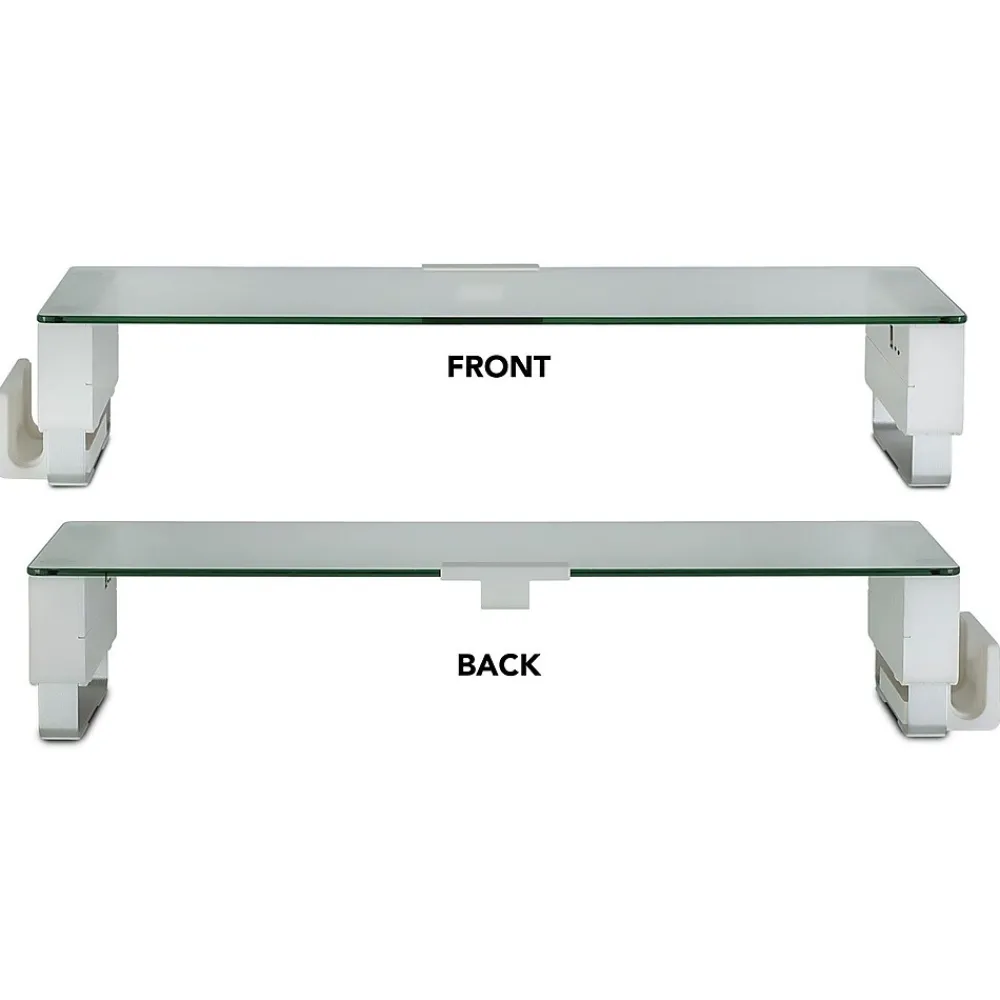 Discount Mount-It! Tempered Glass Height Adjustable Monitor Riser With 3 USB Ports, Up to 32", (MI-7265)