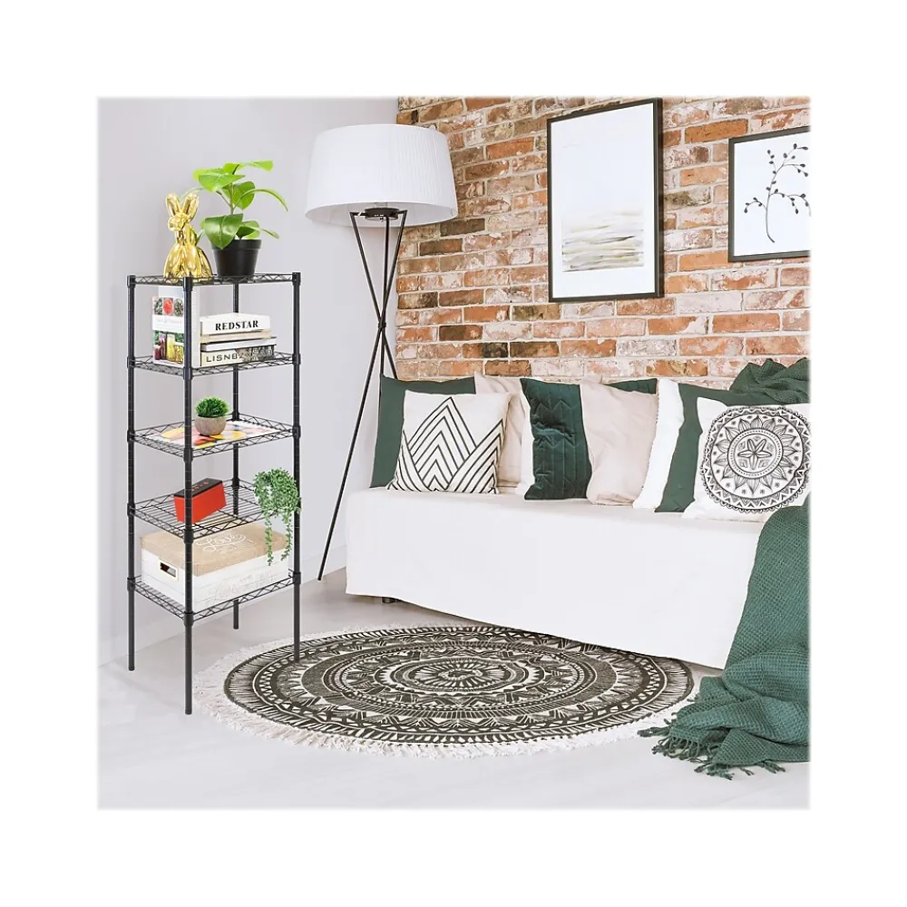Shelving*Mount-It! 5-Tier Metal Shelving Unit, 17", Black (MI-7861)