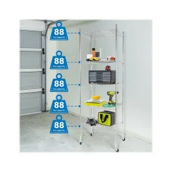 Shelving*Mount-It! 5-Tier Metal Shelving Unit with Wheels, 24