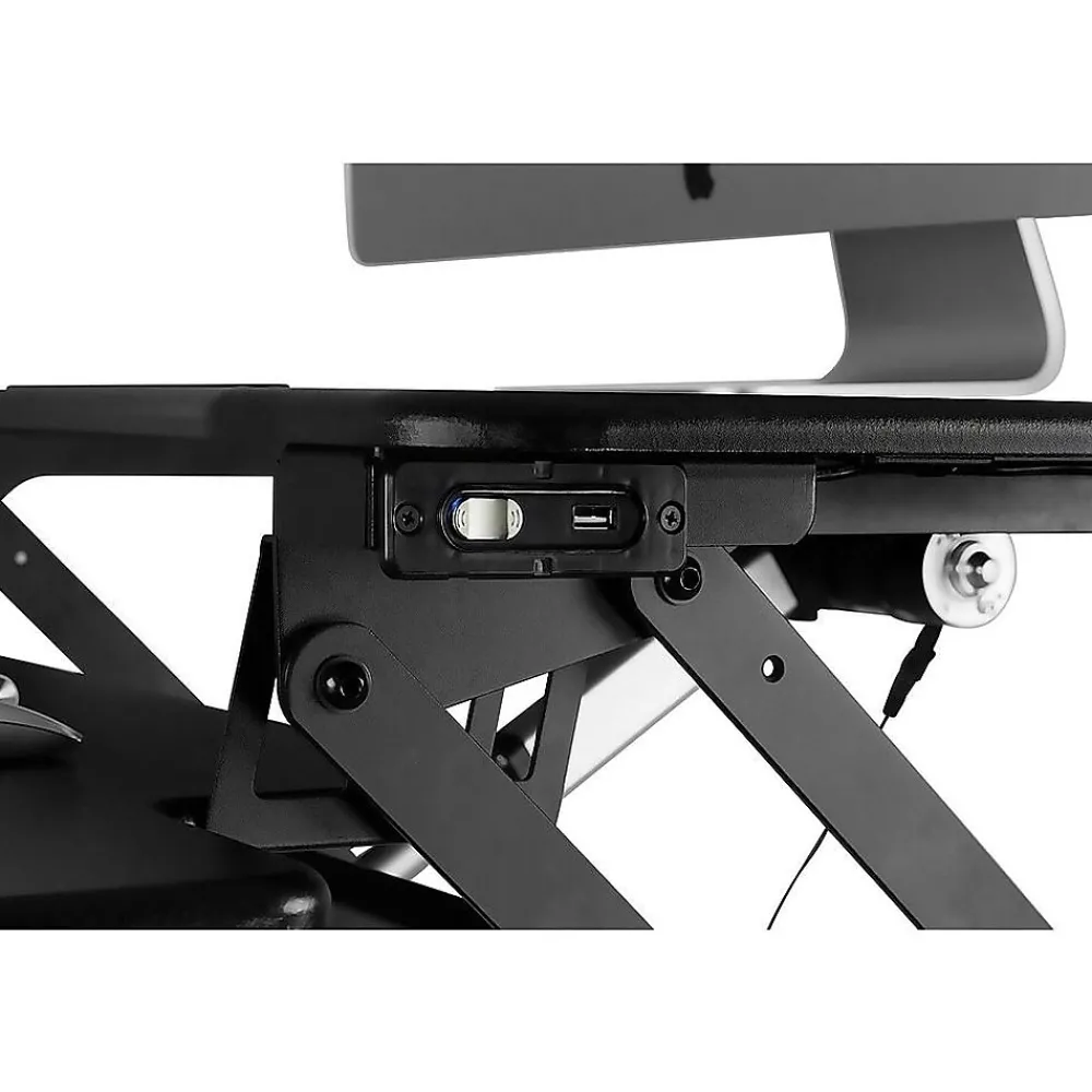 Standing Desks*Mount-It! 36"W Electric Adjustable Standing Desk Converter with USB Charging Port, Black (MI-7927E)